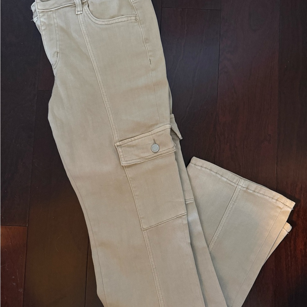 Women's Tan Boot Cut Cargo Pants
